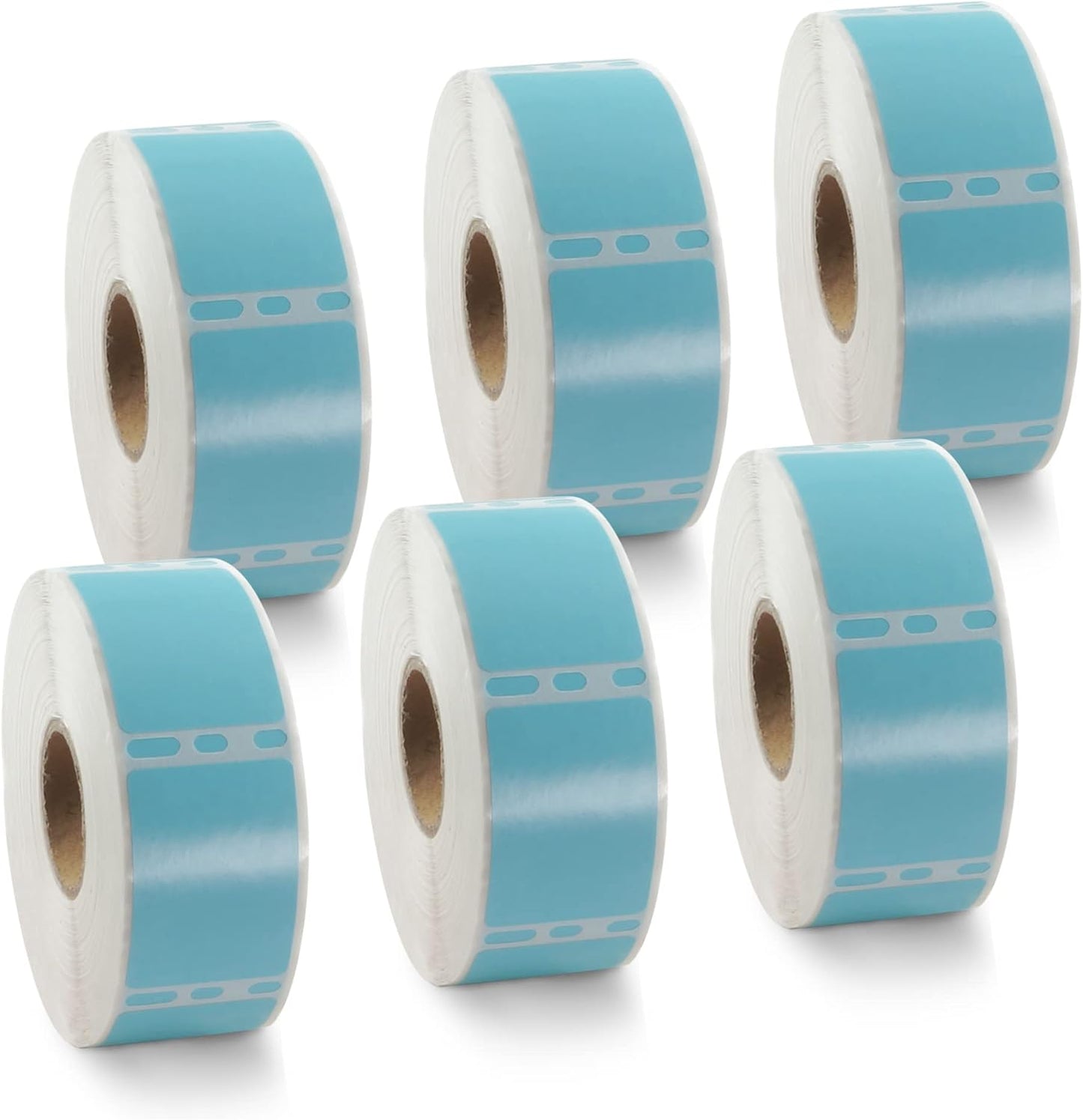 BETCKEY Colored Labels Compatible with Dymo 30347 (1" x 1-1/2") Book Spine Lables, Compatible for Dymo LabelWriter Thermal 450, 4XL & Zebra Desktop Printers [6 Rolls, 4500 Labels, Light Blue]
