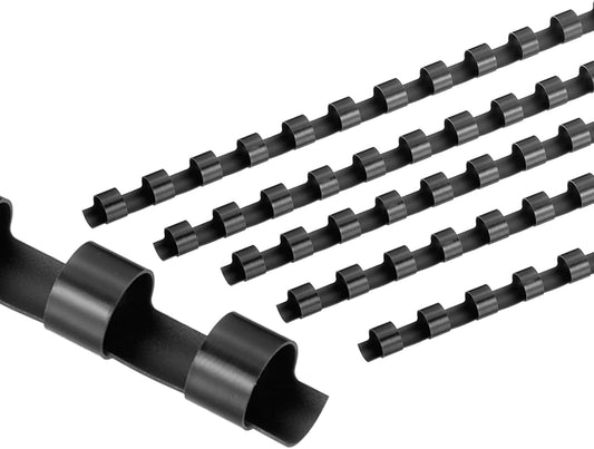 PATIKIL 8mm (5/16") Plastic Binding Combs, 100 Pcs 21 Rings Comb Binding Spines 40 Sheet Capacity Letter Size for Binding Paper Sheets, Black