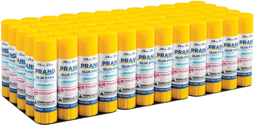 Prang Washable Glue Stick, Clear, 74 Oz., 60 Count