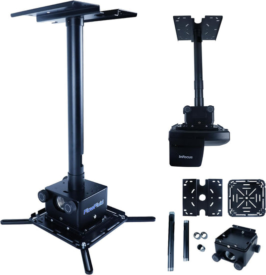 Universal Projector Wall Hanger for Meeting Rooms,Telescopic Arm Mount Projector Holder Black for Home Office Movie Theater Stage,Adjustable Height 50kg Load Capacity HT30-BLK