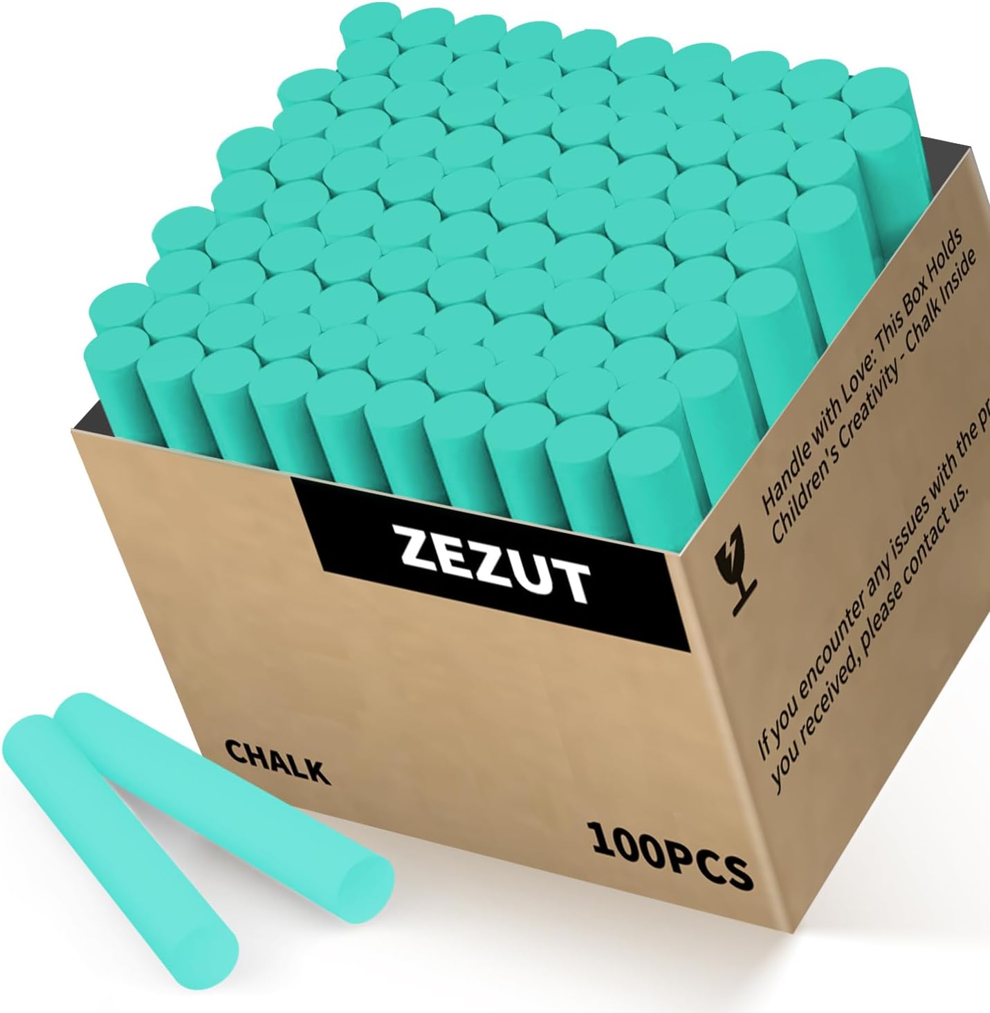 Green Chalk 100PCS, Low Dust Chalks Stick Bulk for Chalkboard Blackboard Non-Toxic