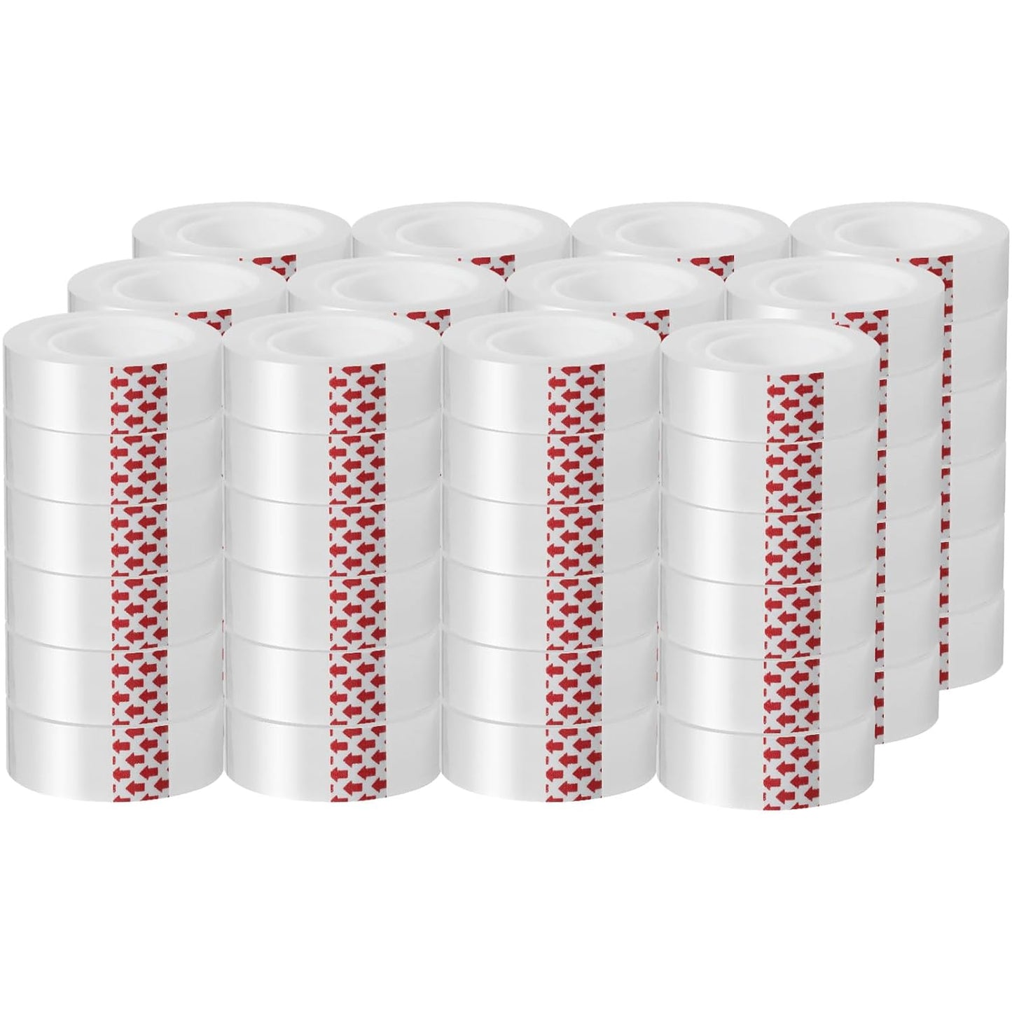 72 Rolls Clear Tape Refills, Bulk Transparent Tape for Dispensers, Stationery Gift Wrap Tape for School, Home, Office, High Viscosity, Odorless, 1 Inch Core, 3/4 x 800 inches