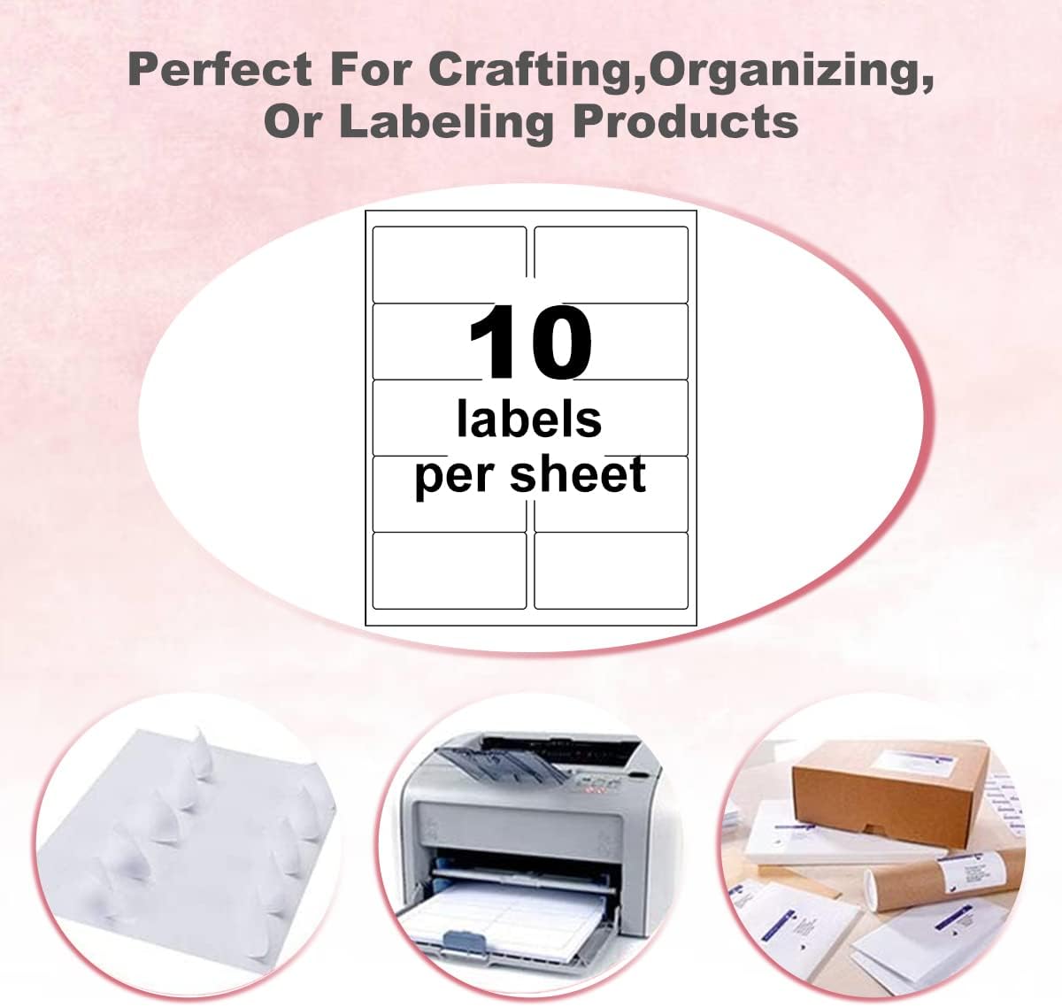 BESTEASY 10-UP Address Labels,/Address Mailing Labels 1000 Sheets Shipping Sticker Labels Compatible Laser/Ink Jet Shipping Labels(10000 Labels)