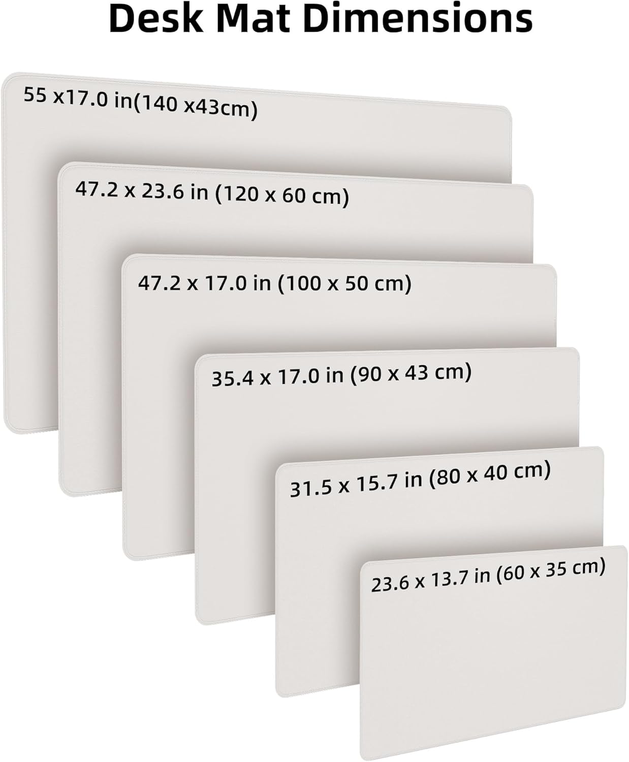 Extra Large Desk Pad Mat - Waterproof Mouse Pad & Desk Protector, Non-Slip XXL PU Leather Gaming Mat for Keyboard/Mouse, Stitched Edge with Ergonomic Support, 55"x24" (White)