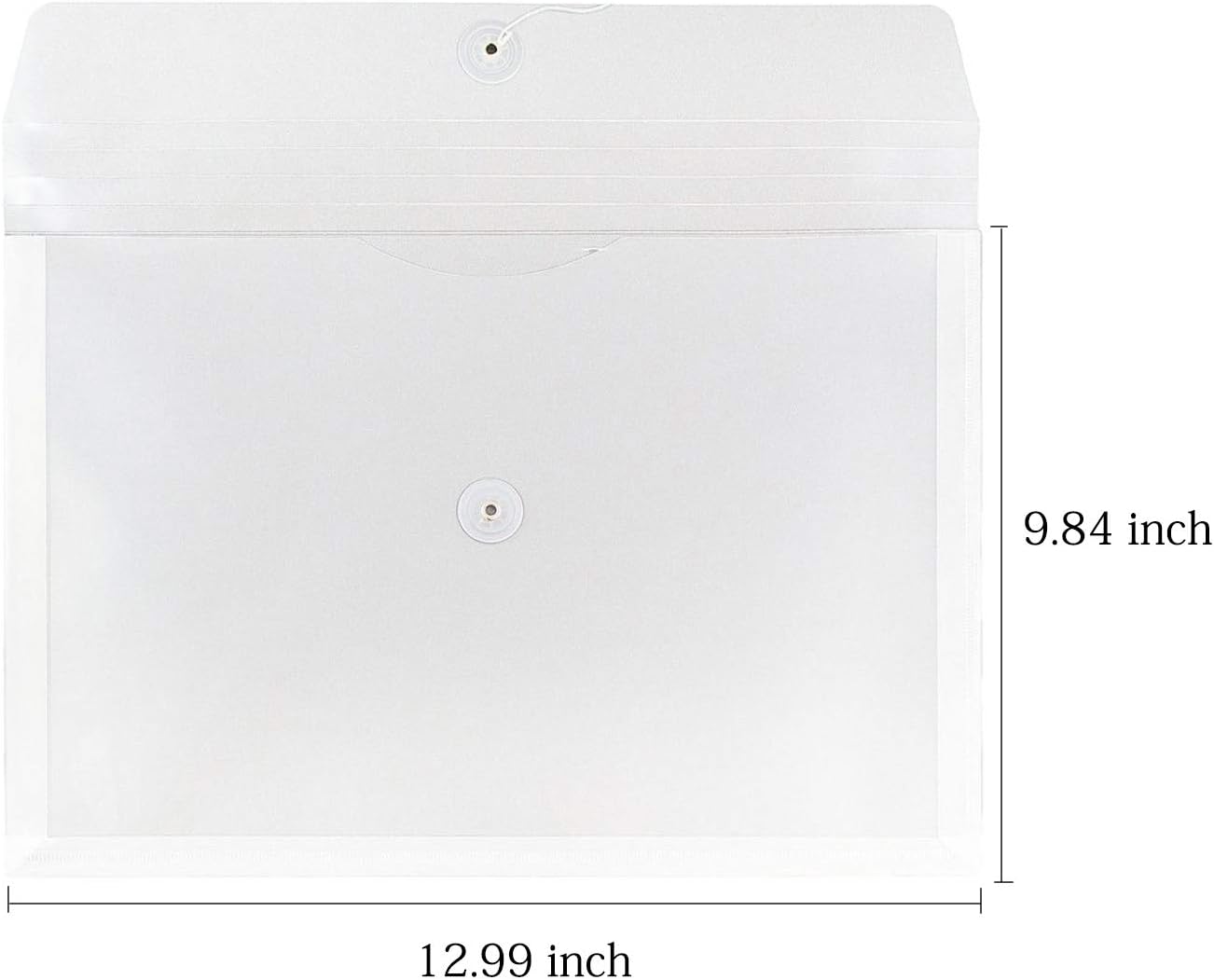 Clear String Closures Poly Envelopes Side Opening Folder Pocket Pack of 20 Bottom with Expanding Gusset