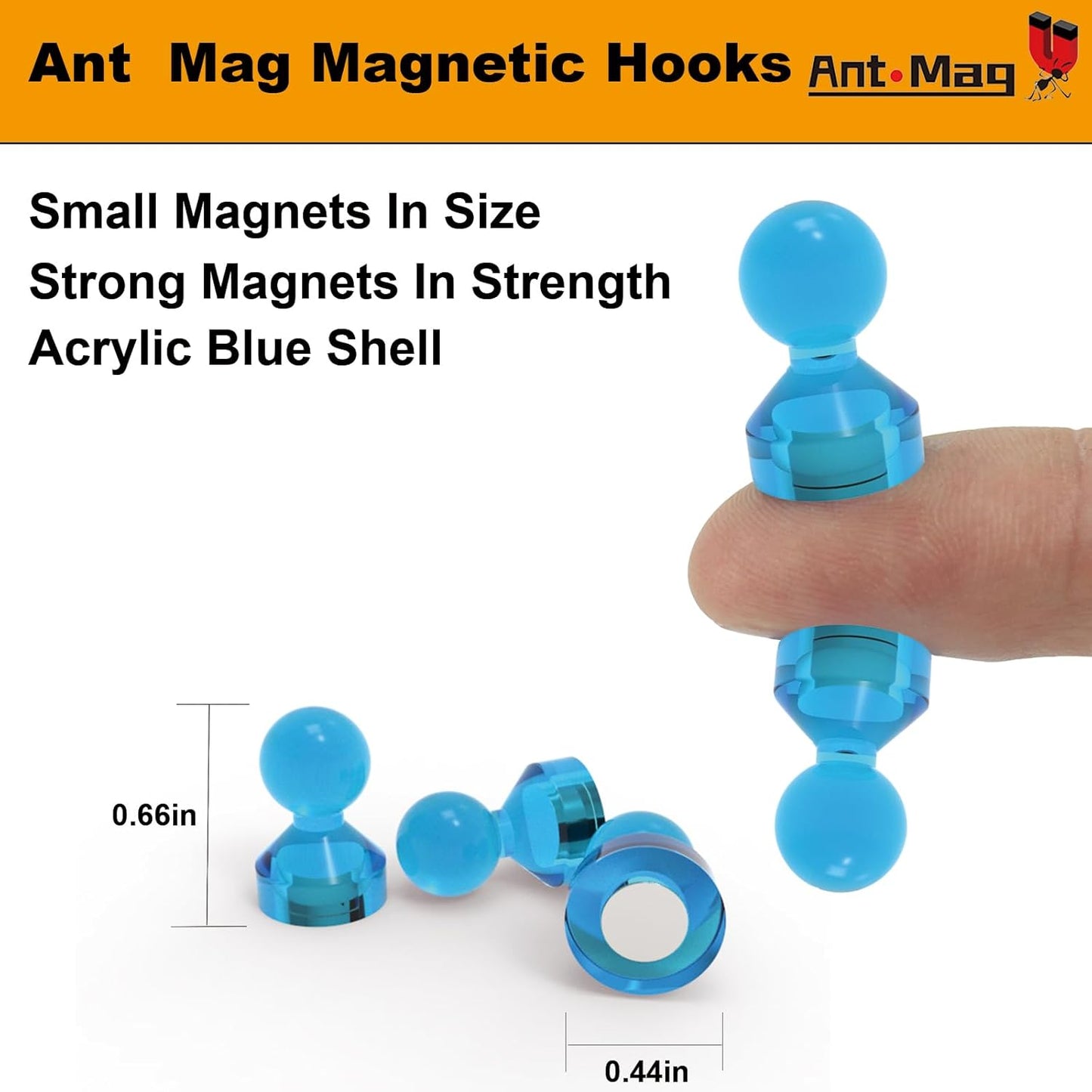 Ant Mag Magnetic Push Pins 48pcs Strong Whtieboard Pins Magnets Perfect Use for Map Fridge Kitchen Home Office Classroom