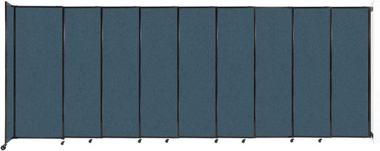 Wall-Mounted Sliding StraightWall Room Divider | Adjustable Widths | Locking Wheels | Room Separator | Up to 19'9" Wide x 7'6" Tall Caribbean Fabric Panels