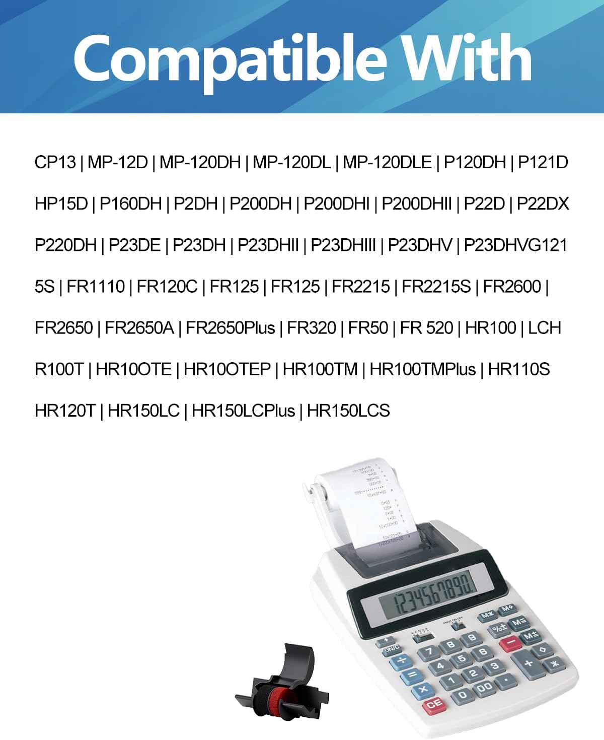 WEEMAY Compatible Calculator Ink Ribbon Replacement for IR-40T Black/Red Sharp EL-1750V EL-1801V, Canon P23-DHV CP13 MP-12D, Casio HR-100TM HR-170RC, Individually Sealed, 6 Pack