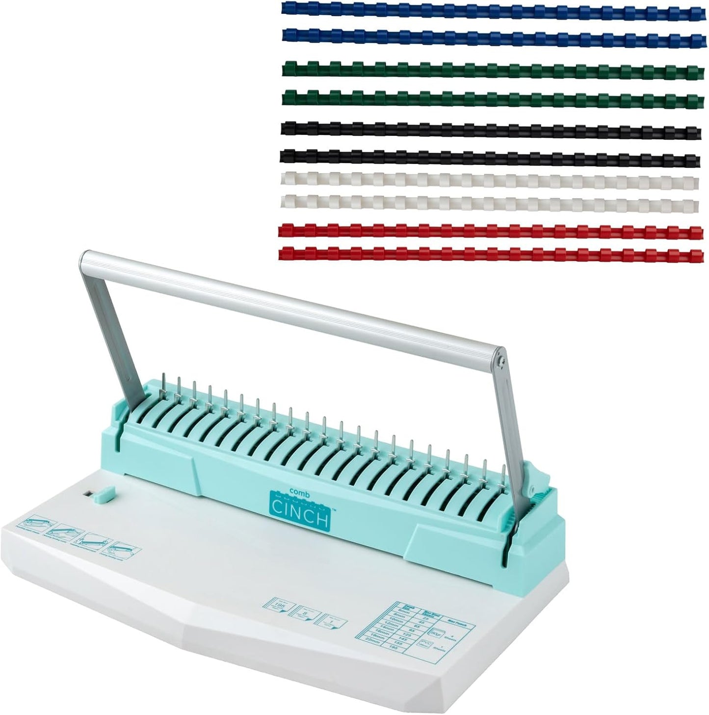We R Memory Keepers Comb Cinch Book Binding Machine, Includes 10 8 mm Binding Combs, Book Binding Kit, Easy to Use, Use for Scrapbooking, Home Offices, & Classrooms