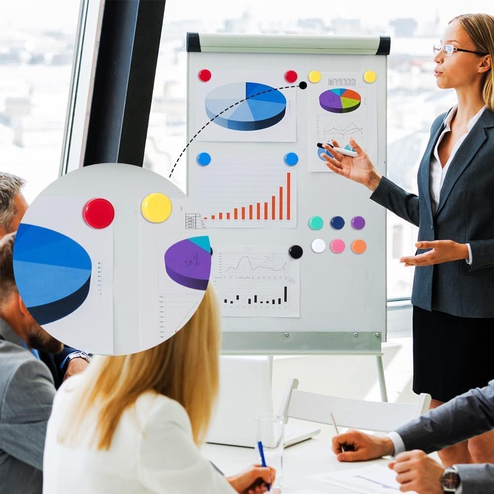 Qualsen Fridge Magnets, 50pcs Small Refrigerator Magnets for Whiteboard, Mini Cute Magnets for Locker, Whiteboard, Kitchen, Office, Classroom (Red)