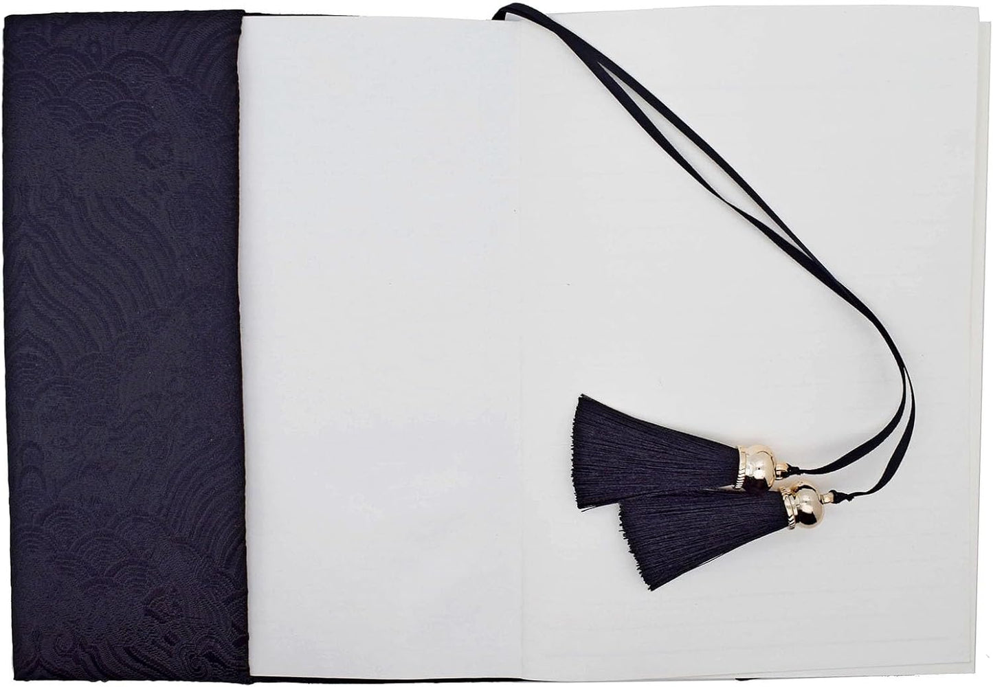 BLBMH 5.5x8.5 inch Book Covers with Bookmarks Adjustable Fabric Paperbacks Book Covers for Privacy Hardcover Softcover Novels Notebook Book Lovers Gifts - Chinese Black 8.5in