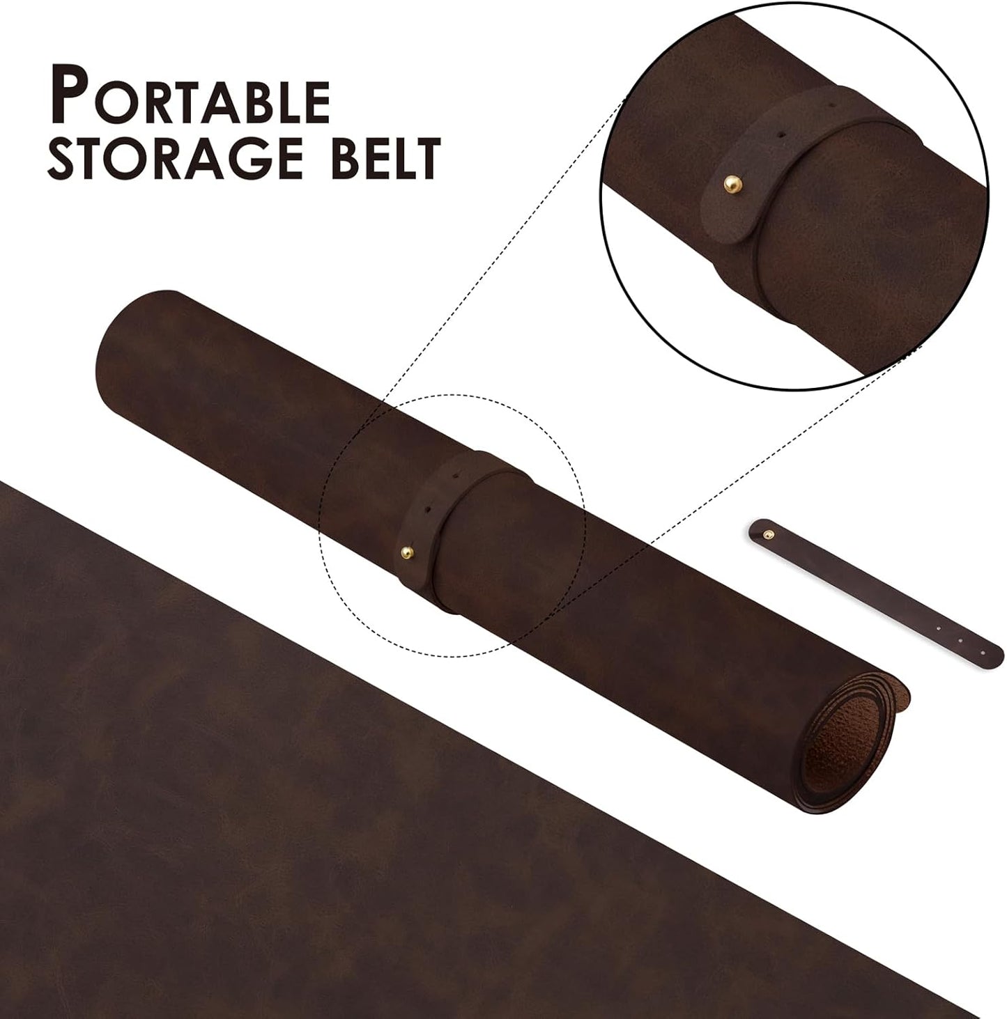 Distressed Leather Desk Mat - Non-Slip PU Desk Pad for Office and Home - Desk Organization and Accessories - Ideal for Large Mouse Pad and Desk Mats on Top of Desks(Espresso,27.6"x 13.8")