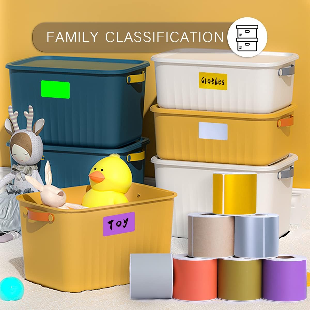 PARLAIM Large 5 x 3 inch Rectangle Color Coding Sticker, Writable Square Color Code Label for Moving Box (250pcs Silver)