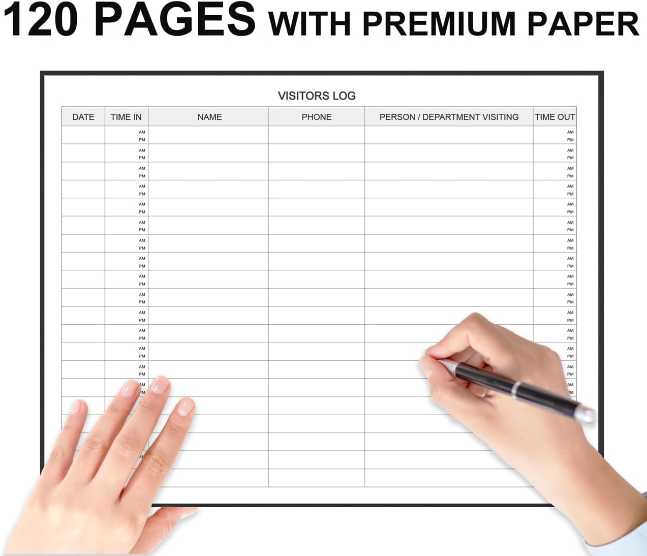 Visitors Register Book - Visitor Log Book with 120 Pages, 9" X 7", Black Hardbound Cover, Wedding Reception and Events Reception Supplies