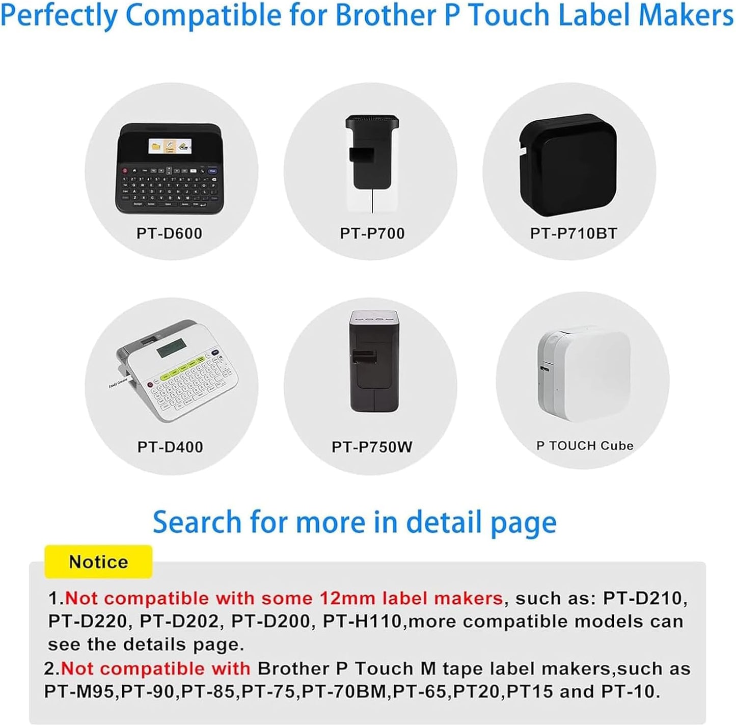 TZe Tz Tape 18mm 0.7 Laminated White Compatible for Brother Label Maker, 3/4 inch P-Touch TZe-241 TZc-241 Refills for Ptouch PT-1890 PT-D600 PT-D400 D410 PT-1880, Black Ink on White, 4 Pack