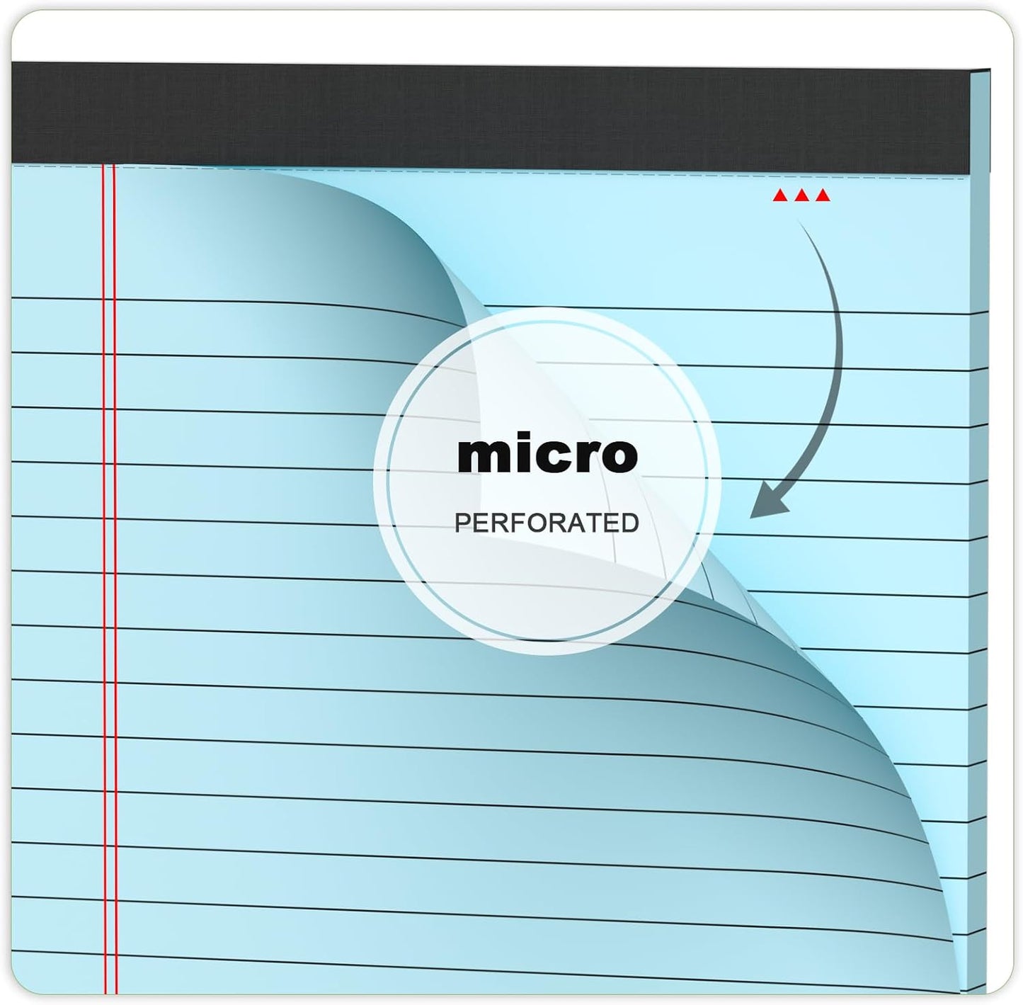 6pcs Small Note Pad 5x8 College Ruled Blue Legal Pads Paper Notepads 6 Pack Study Back Writing Pads 5 x 8 Legal Pads Perforated Narrow Ruled Pads of Paper Blue