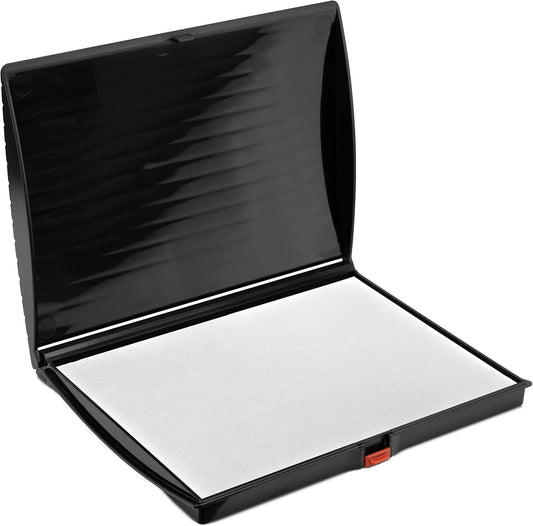 Large Premium Dry (No Ink) Stamp Pad - 5" by 7" - Quality Felt Pad - Case with Closing snap