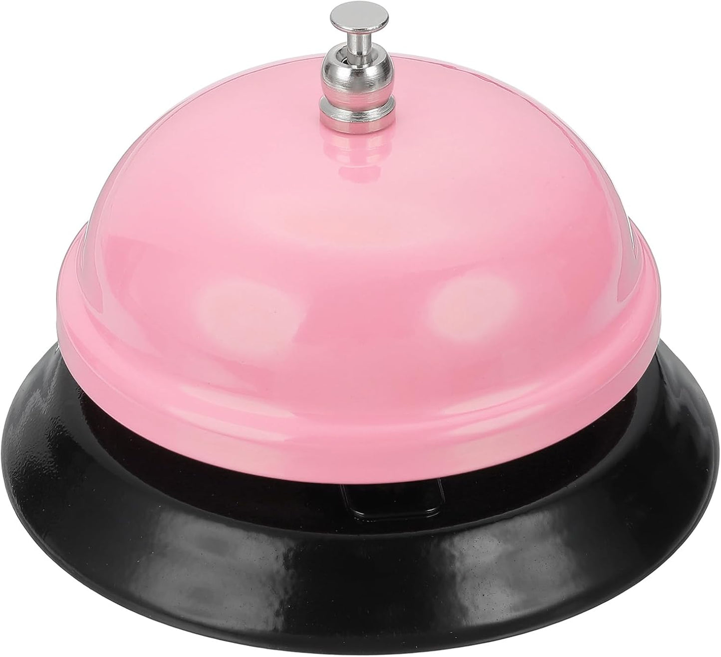 uxcell Desk Service Call Bell, 3.35 Inch Metal Dinner Service Bell Ring for Hotel Restaurant Reception Area and Wedding Party Events, Light Pink