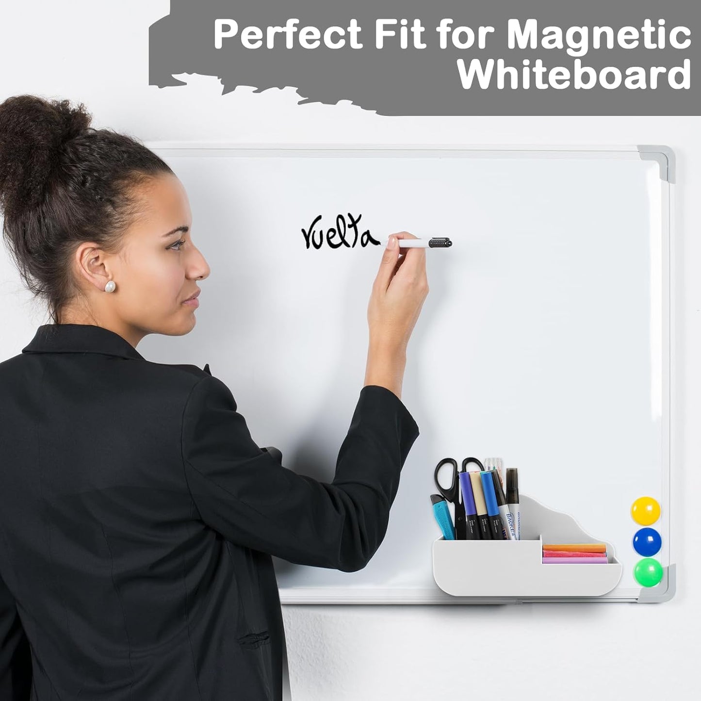 Cloud Style 3 Compartment Magnetic Dry Erase Marker Holder, Pen Pencil Organizer for Refrigerator, Whiteboard, Locker Accessories