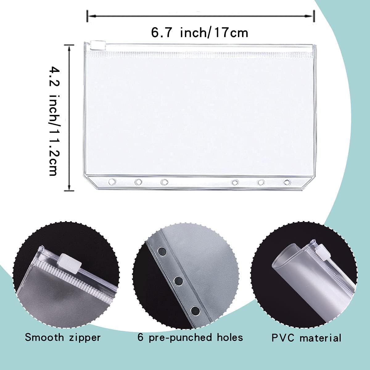 Money Saving Binder, Savings Challenges Book with for Cash Envelopes, 12pcs Zipper Envelopes A6 Budget Binder, Budget Planner for Managing Budgets and Saving Money -(Blue-7.4IN)