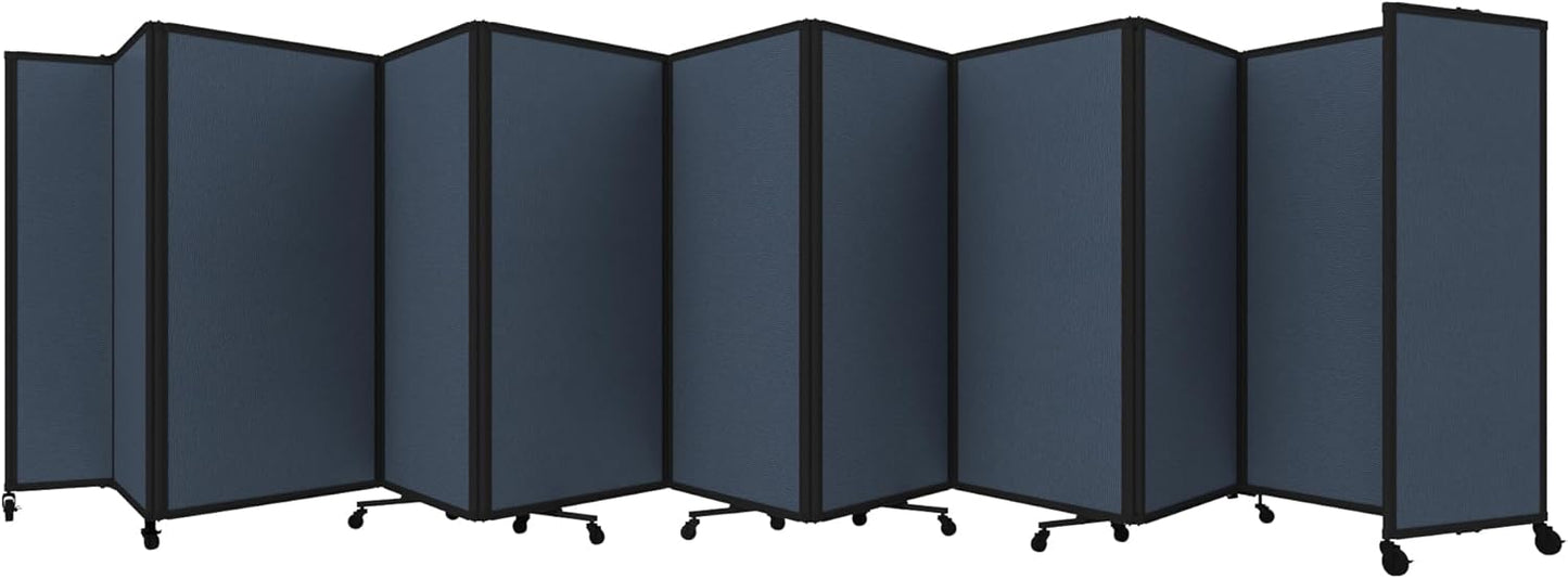 Versare Room Divider 360 Portable Wall Partition | Folding Panels | Large Freestanding Divider | Locking Wheels | Temporary Room Separator