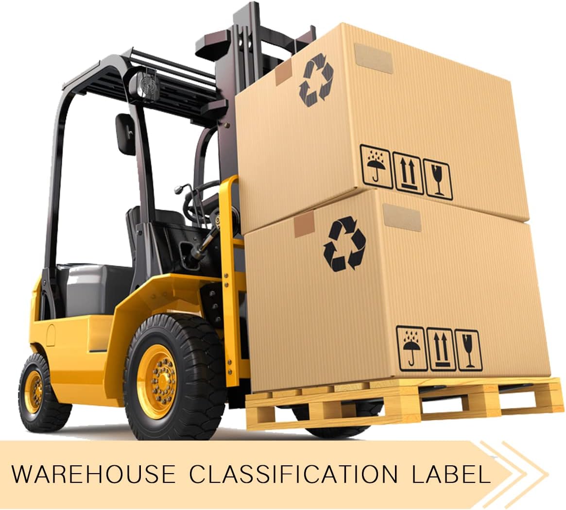 PARLAIM 5 X 3 inch Natural Brown Kraft Paper Inventory Labels Rectangle Color Coding Stickers, 250PCS Permanent Warehouse Moving Box Square Label