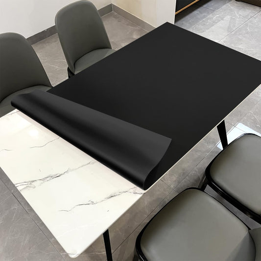 Leather Table Cover,1.8mm Thick,42x90 Inch Table Protector,Table Protector for Dining Room Table,Dining Table Cover,Padded Table Protector.(Black+Black,42x90)