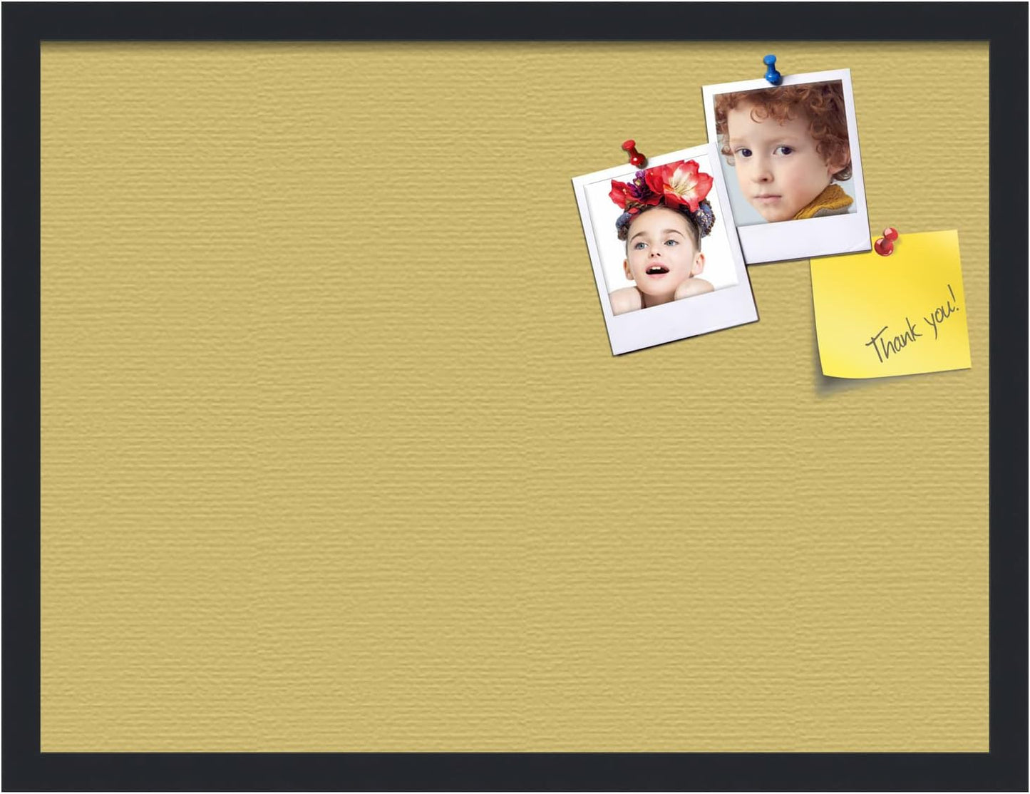 PinPix 24x18 Inch Cork Bulletin Board. This Decorative Framed Pin Board Comes with Honey Pastel Design and a Satin Black Frame. Ideal for Home Office Decor or Message Board (PinPix-1810)