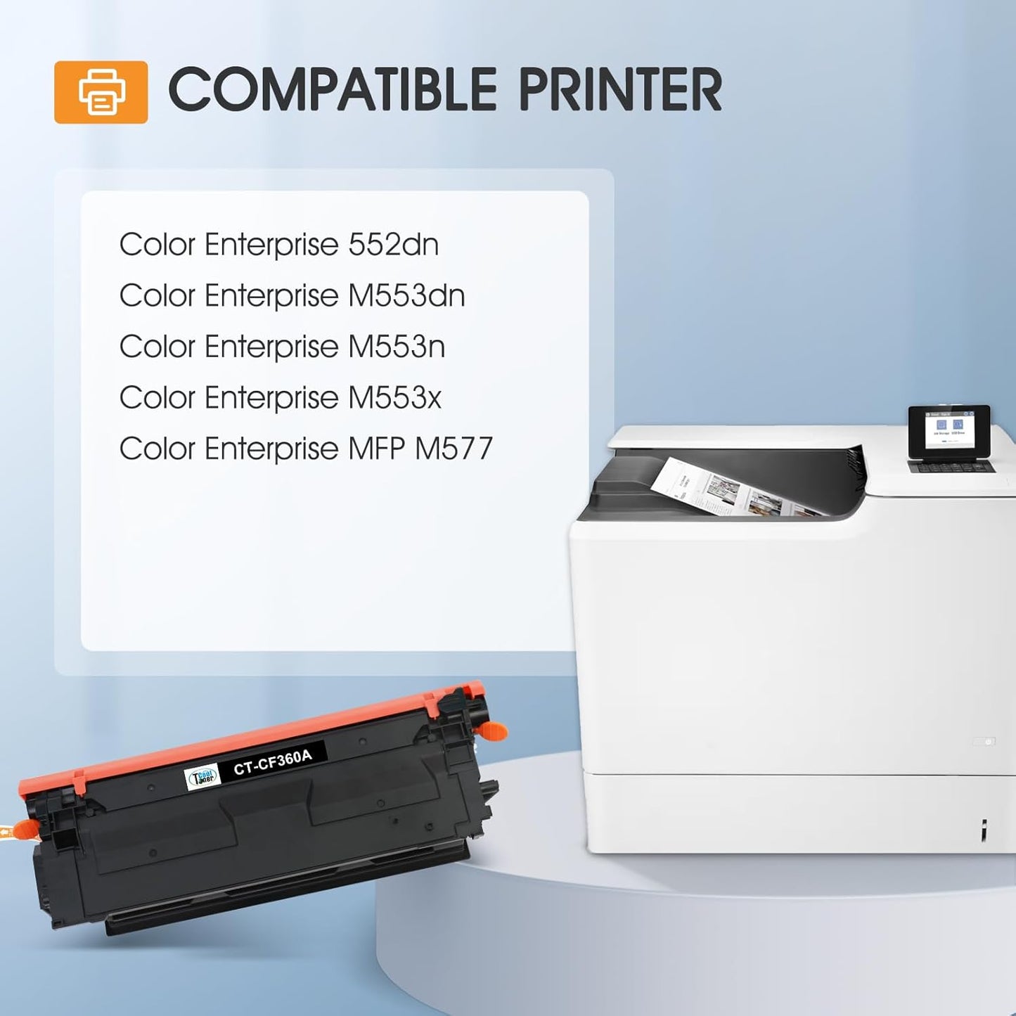 508A M553 Toner Cartridge Set 4-Pack Compatible Replacement for HP 508A 508X Toner for Enterprise M553 M552 553 MFP M577 CF360X CF361X CF362X CF363X (New Version, Black Cyan Magenta Yellow)