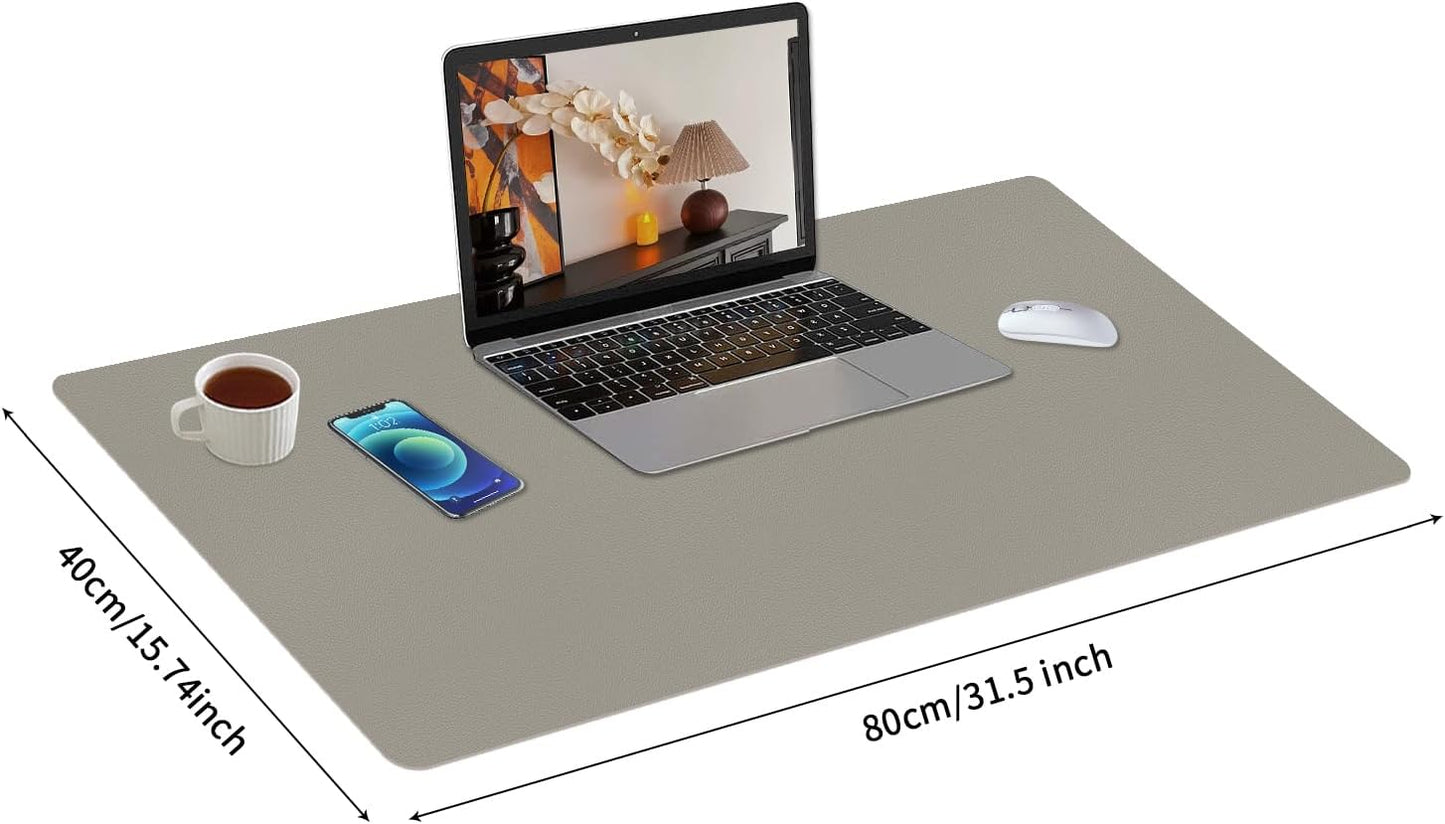Bloss Grey Desk Mat, Leather Desk Pad, Desk Matt for Desktop, Waterproof Desk Pad Mat, Computer Mat for Office Work/Home/Decor/Desk Protector/Cover(31.5 x 15.7 Inches)