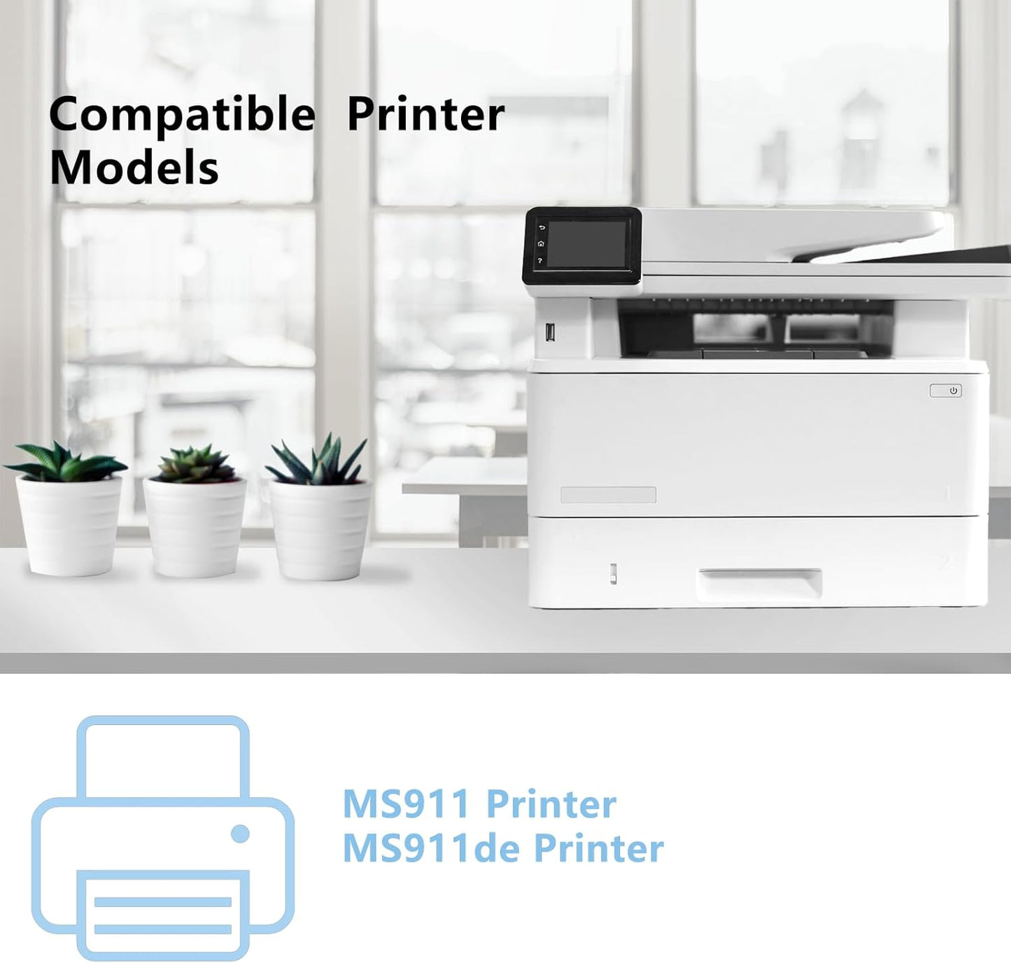 54G0H00 MS911 Black High Yield Toner Cartridges Compatible for Lexmark MS911 MX910de MX911de MX912de Printer (Black 32,500 Pages)