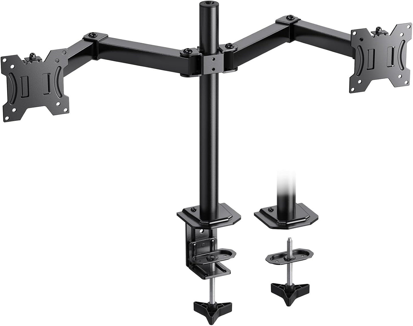 HUANUO Dual Monitor Mount for 2 Monitors up to 30 inches, Heavy Duty Dual Monitor Stand Holds up to 22 lbs, Dual Monitor Arm with Height Adjustable Tilt Swive Rotate, VESA Hole 75mm or 100mm
