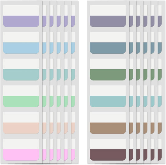 240 Pcs Sticky Index Tabs, Colored Book Sticky Tabs for Notebooks, Repositionable Page Tabs for Notebooks File Classification,12 Colors (1.8×1 Inch)