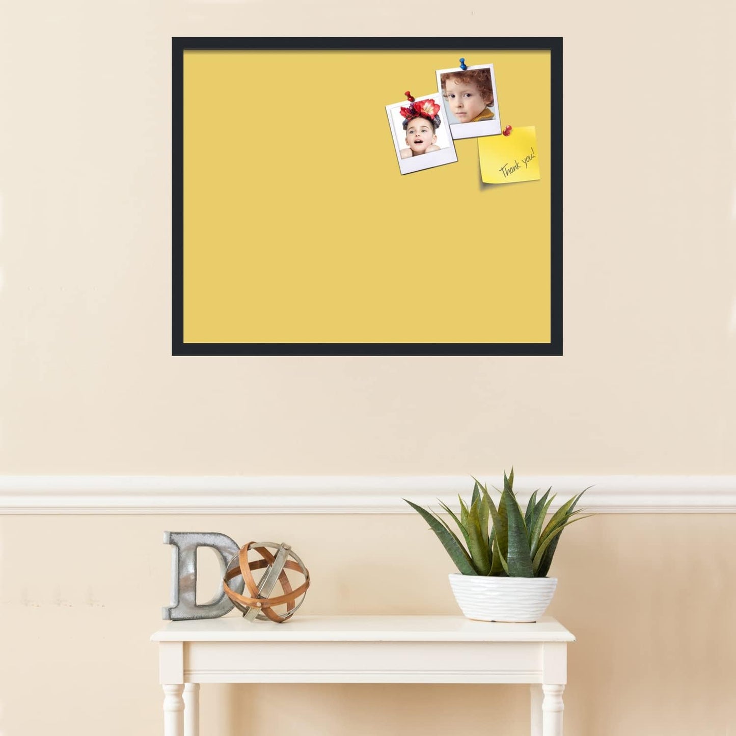 PinPix 30x24 Inch Cork Bulletin Board. This Decorative Framed Pin Board Comes with Honey Pastel Design and a Satin Black Frame. Ideal for Home Office Decor or Message Board (PinPix-1810)