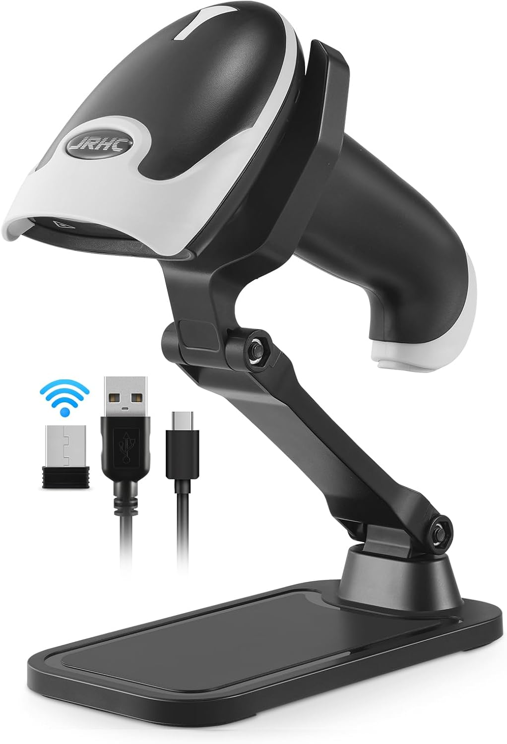 Barcode Scanner Bluetooth, Wireless Barcode Reader with Stand 3 in 1 Bluetooth & 2.4G Wireless & USB Wired Connection Handheld 1D&2D&PDF417 QR Code Scanner Data Matrix Bar Code Scanners