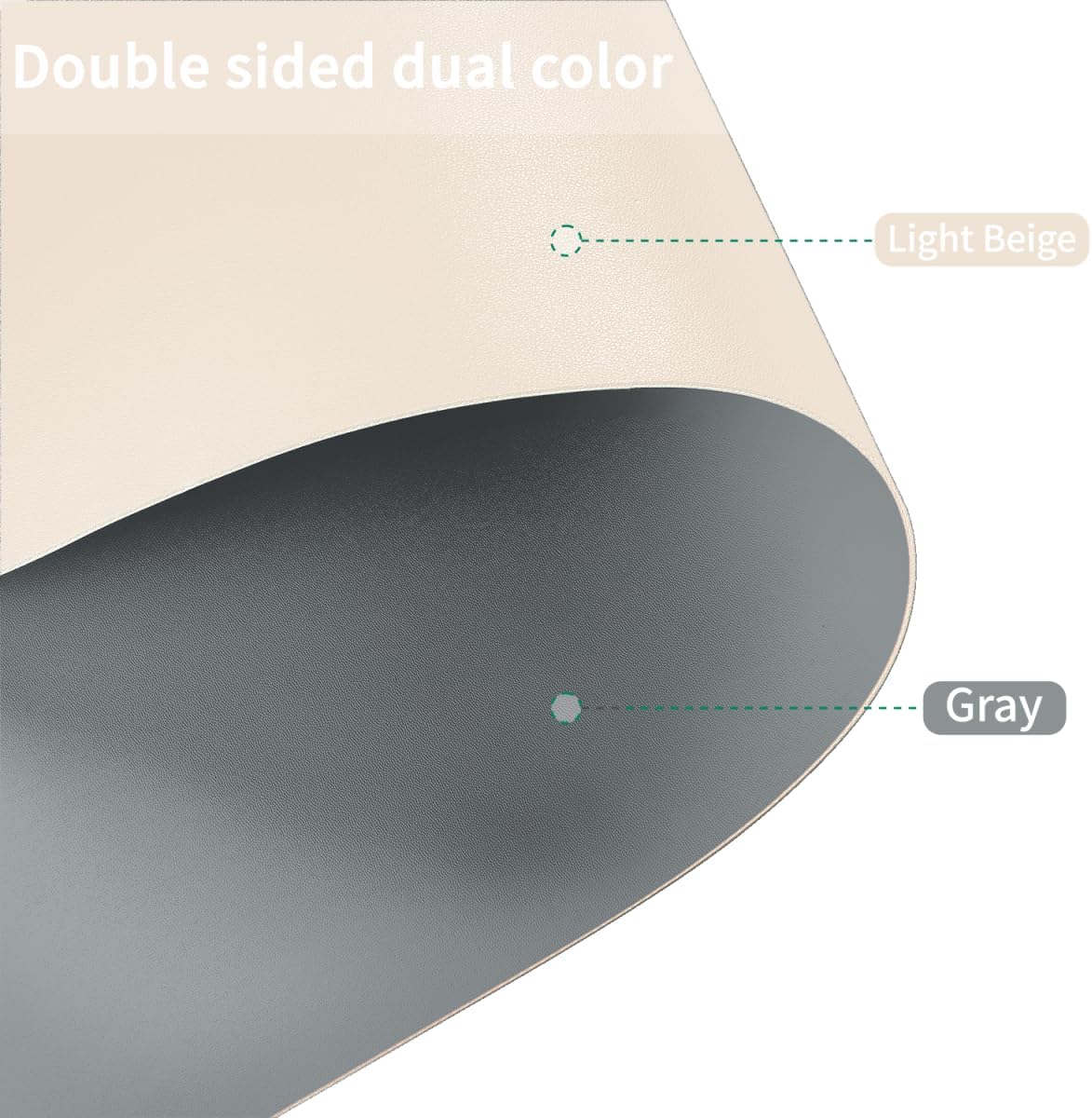 Leather Table Pad,1.8mm Thick,40x84 Inch,Table Pads for Dining Room Table Rectangular,Table Protector for Dining Room Table,Dining Table Cover Protector(Off White+Light Gray,40x84)