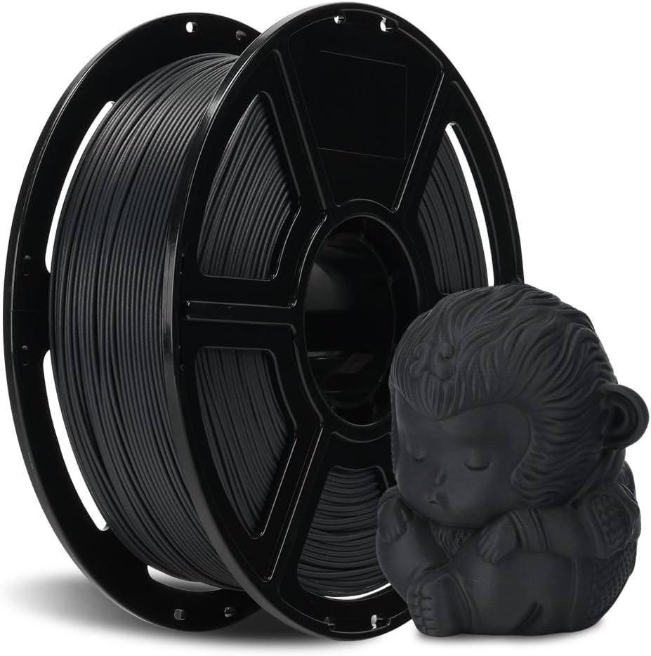 FLASHFORGE Carbon Fiber PLA Filament 1.75mm, Carbon Fiber Reinforced PLA 3D Printer Filament, 1KG Spool Dimensional Accuracy +/- 0.02mm, High Strength & High Abrasion-Resistance (Volcanic Rock Gray)