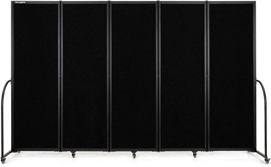 Folding Room Partition,Privacy Room Screen with Arms,Office Dividers Partition Wall,10'2"L* 6'7"H,Black
