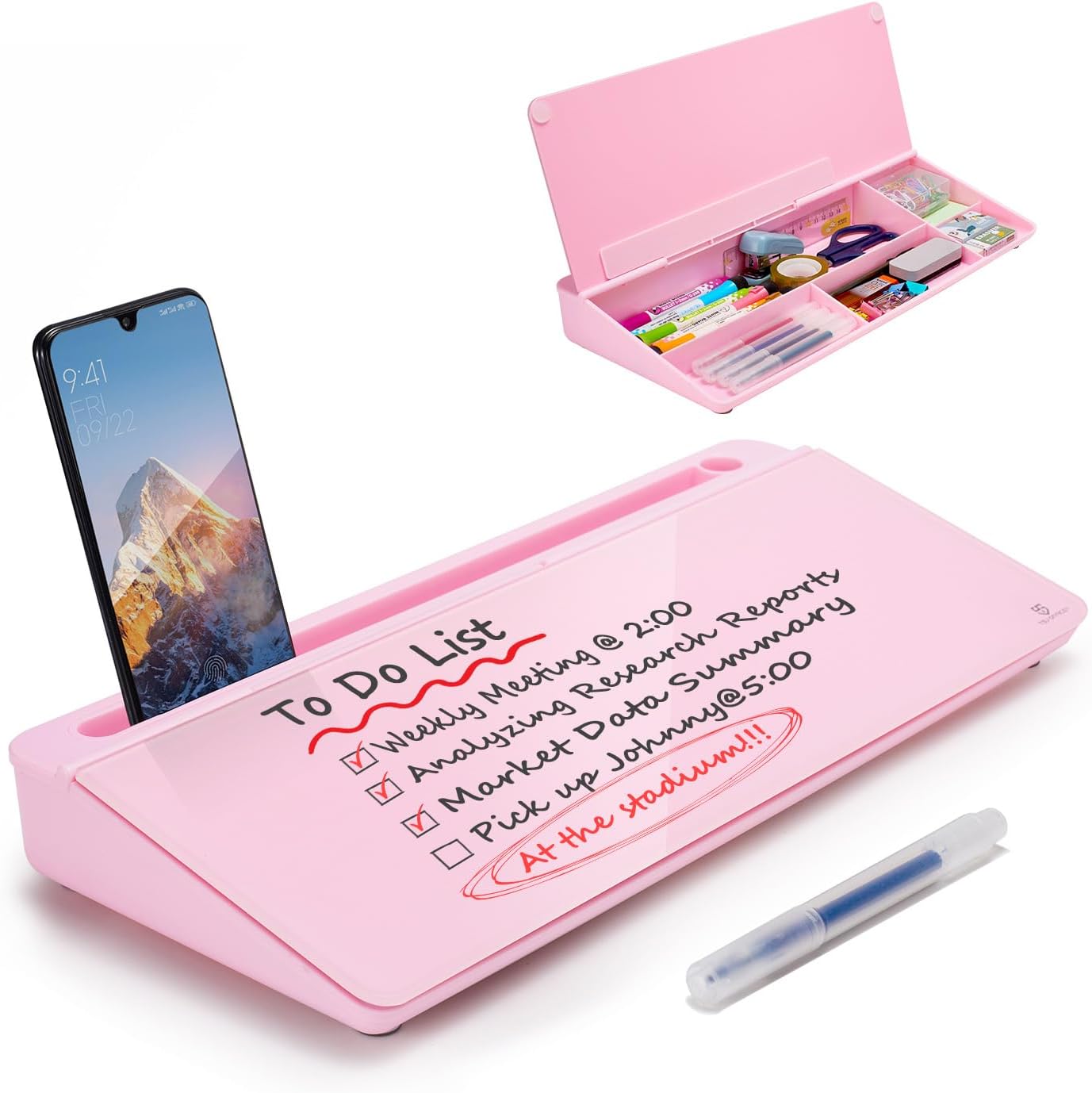 TSJ OFFICE Desktop Whiteboard Dry-Erase-Board - Computer Keyboard Stand White Board Surface Pad with Drawer, Desk Organizers with Accessories for Office, Home, School Supplies