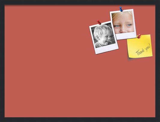 PinPix 32x24 Inch Cork Bulletin Board. This Decorative Framed Pin Board Comes with Crimson Pastel Design and a Satin Black Frame. Ideal for Home Office Decor or Message Board (PinPix-1807)