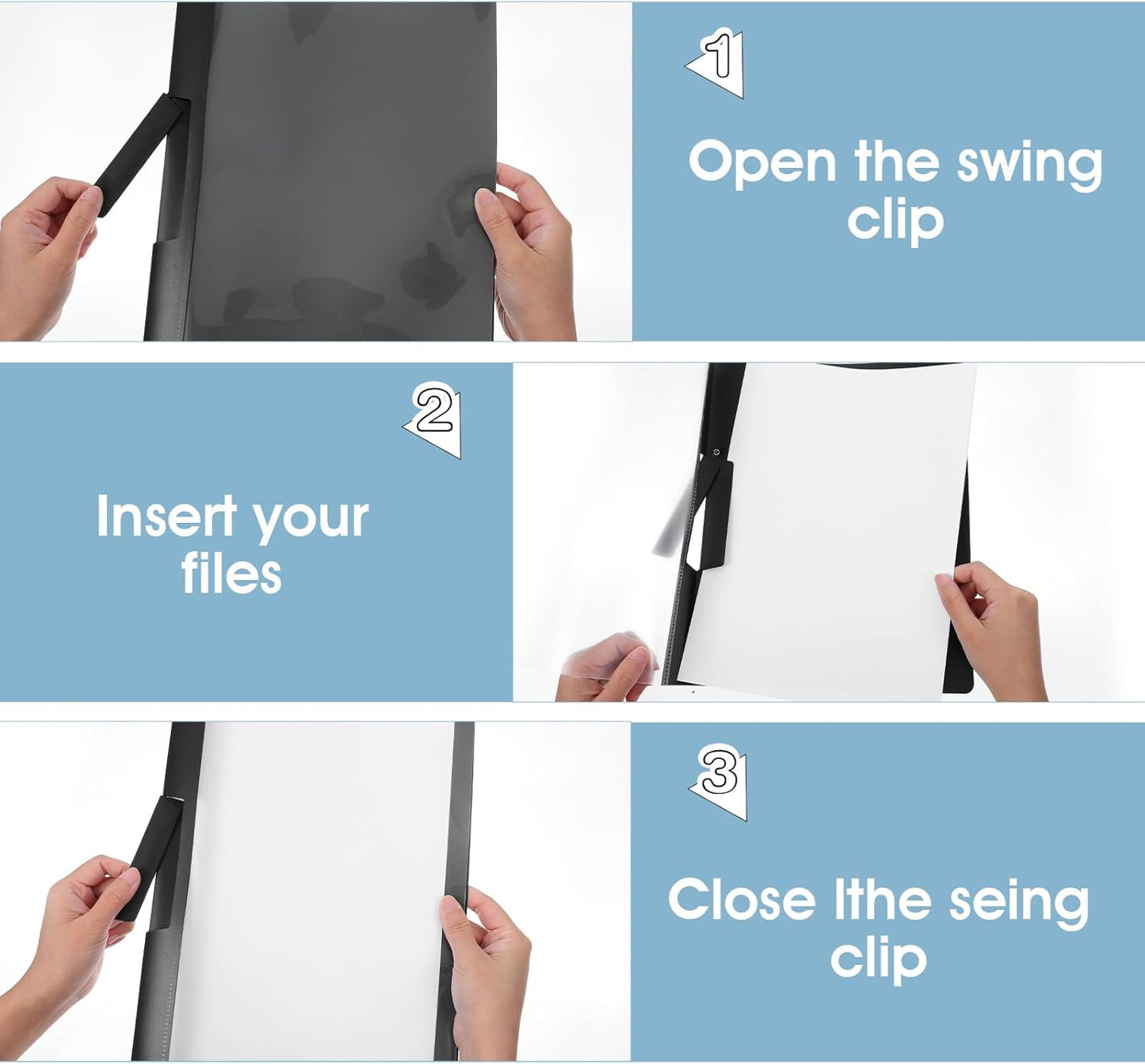 30 Pack Clear Report Covers with Clip Presentation Folders Transparent Front Cover Portfolio Folder Resume Folder Interview Report Folders for Letter Size (11.4 x 9 Inch)