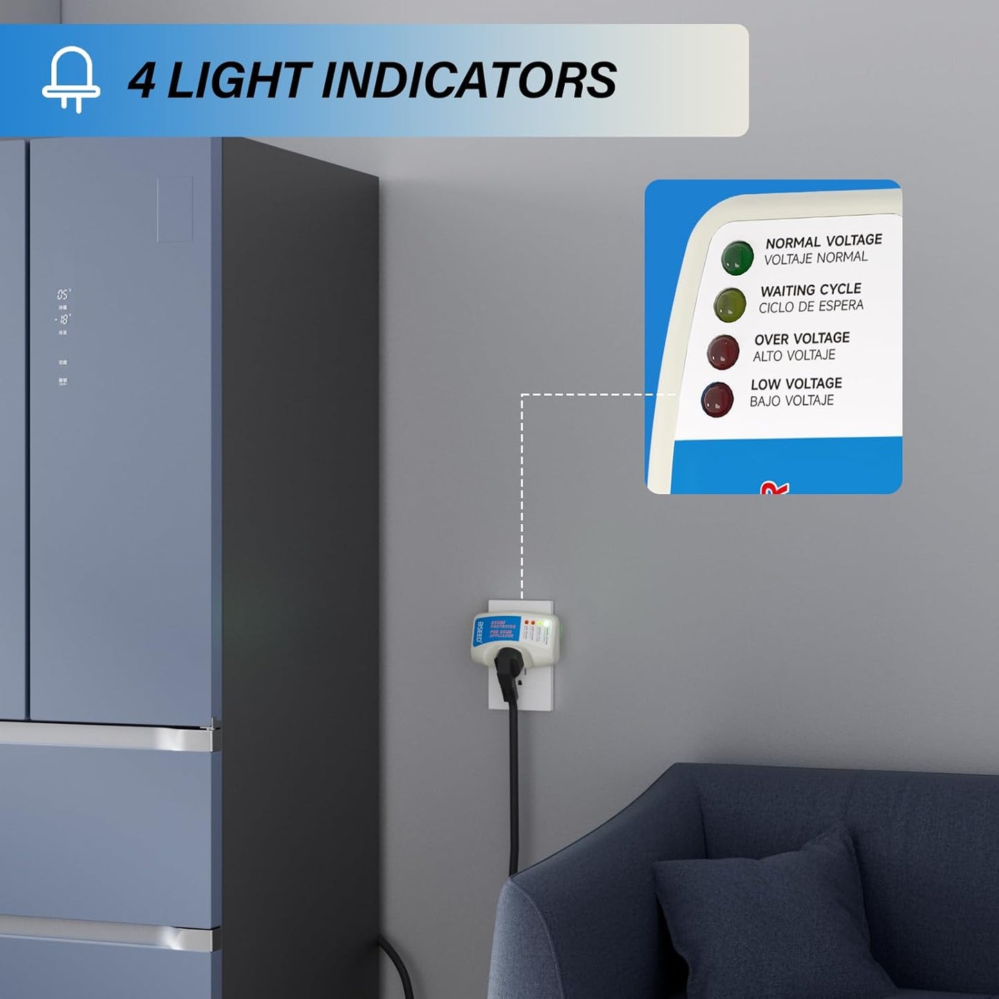 BSEED Voltage Protector, Single Outlet Surge Protector Plug in for Home Appliance Multi Function Plug with Protection Wall Mount Power Suppressor for TV/PC/Refrigerator, 15A, 125V, 1875W, 2 Pack