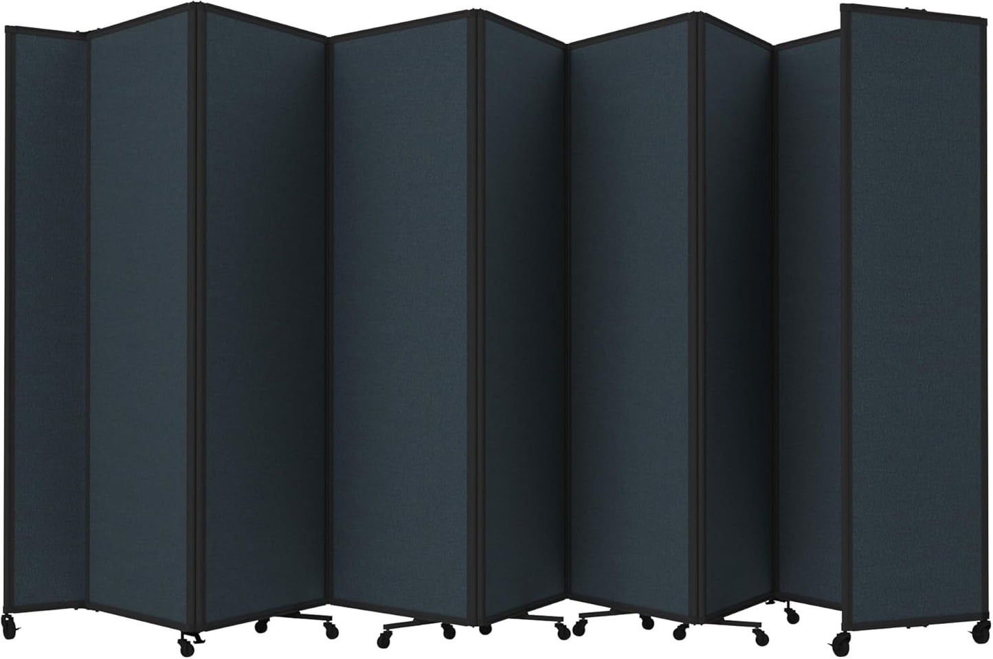 Versare Room Divider 360 Portable Wall Partition | Folding Panels | Large Freestanding Divider | Locking Wheels | Temporary Room Separator