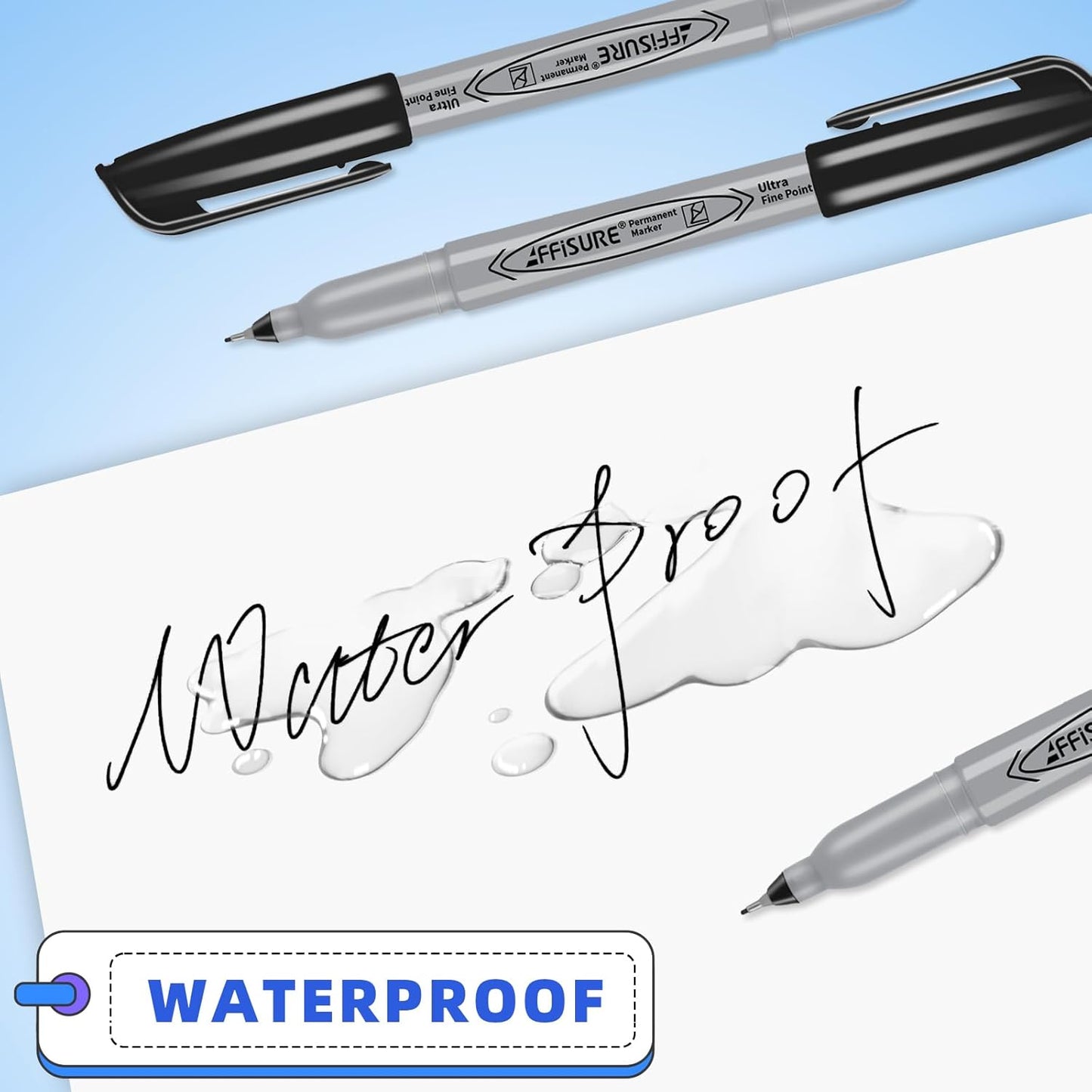 Permanent Markers, Ultra Fine Point,Black,100 Count, 0.4mm, Fine tippermanent marker set, quick dry,waterproof, fading resists, durable,marks on paper, glass, ceramic, plasticwood, rock, metal