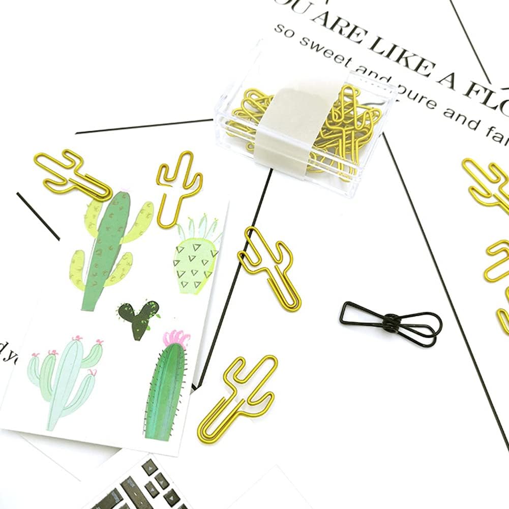 Cute Cactus Paper Clips - 30 Pack Creative Decoration for Home, School and Office by JruiZhp