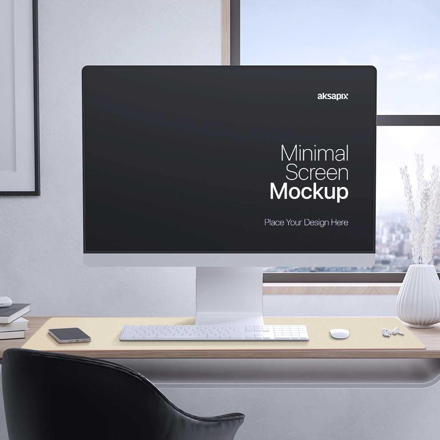 Aothia Double-Sided PU Leather Desk Pad - Non-Slip Large Mouse Pad & Desk Mat for Office, Home - Waterproof, Easy to Clean, Durable Dual-Sided Surface (36" x 17", Beige)