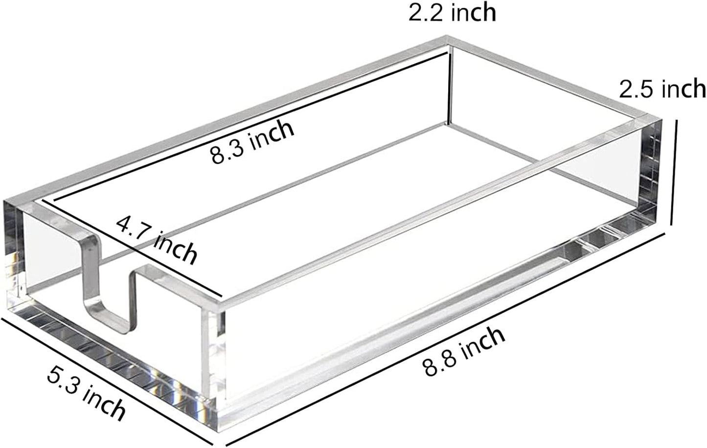 HIIMIEI Acrylic Napkin Holder for Bathroom, Acrylic Guest Towel Holder, Bathroom Napkins Guest Disposable Holder, Hand Towel Tray for Kitchen, Parties, Weddings, Party, Hotel, Restaurant（Clear）