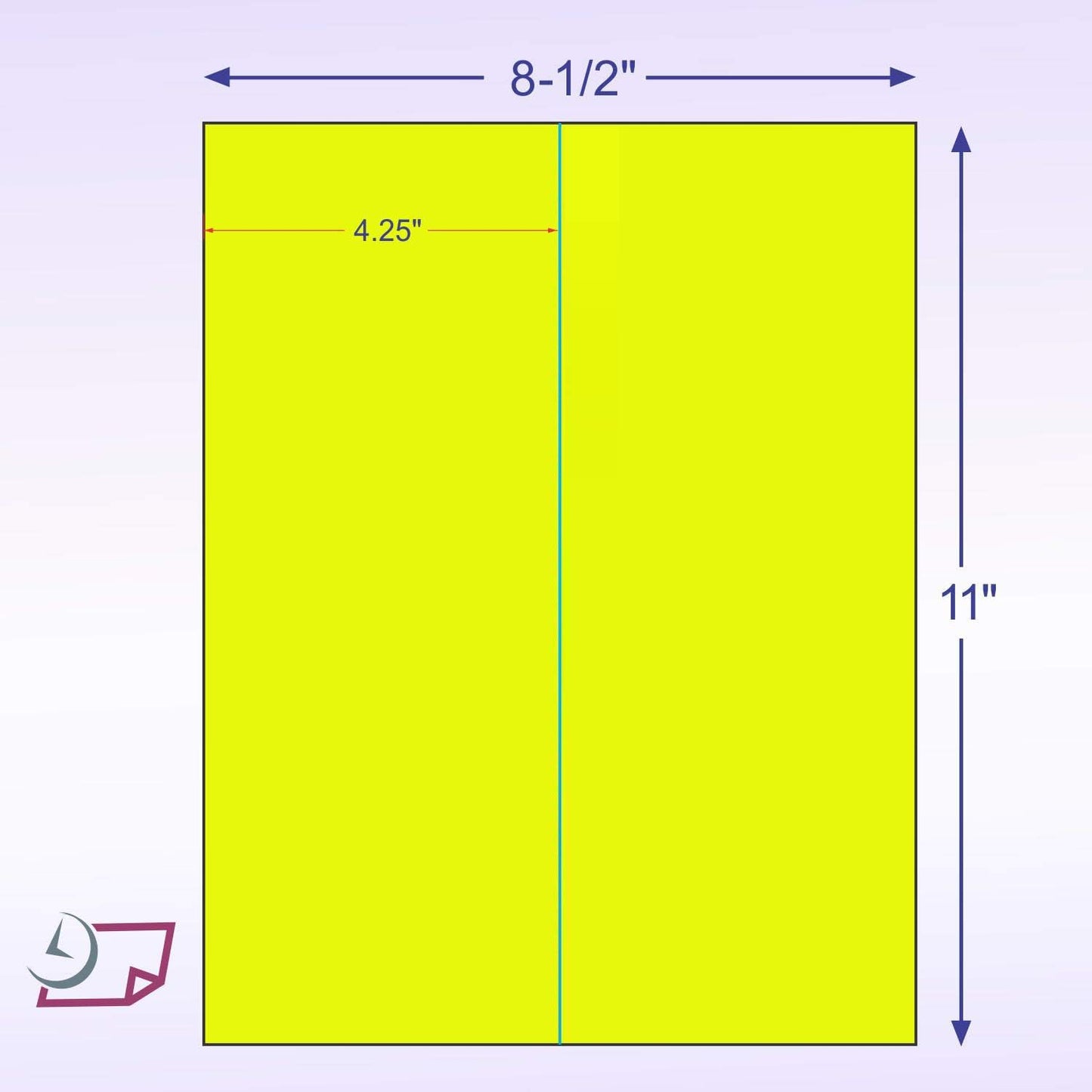 NextDayLabels - 8-1/2 x 11 Neon Color High Light Fluorescent Labels for Laser & Inkjet Printer (Yellow Fluorescent, 4-1/4" x 11" - 2 Per Page | 50 Labels)