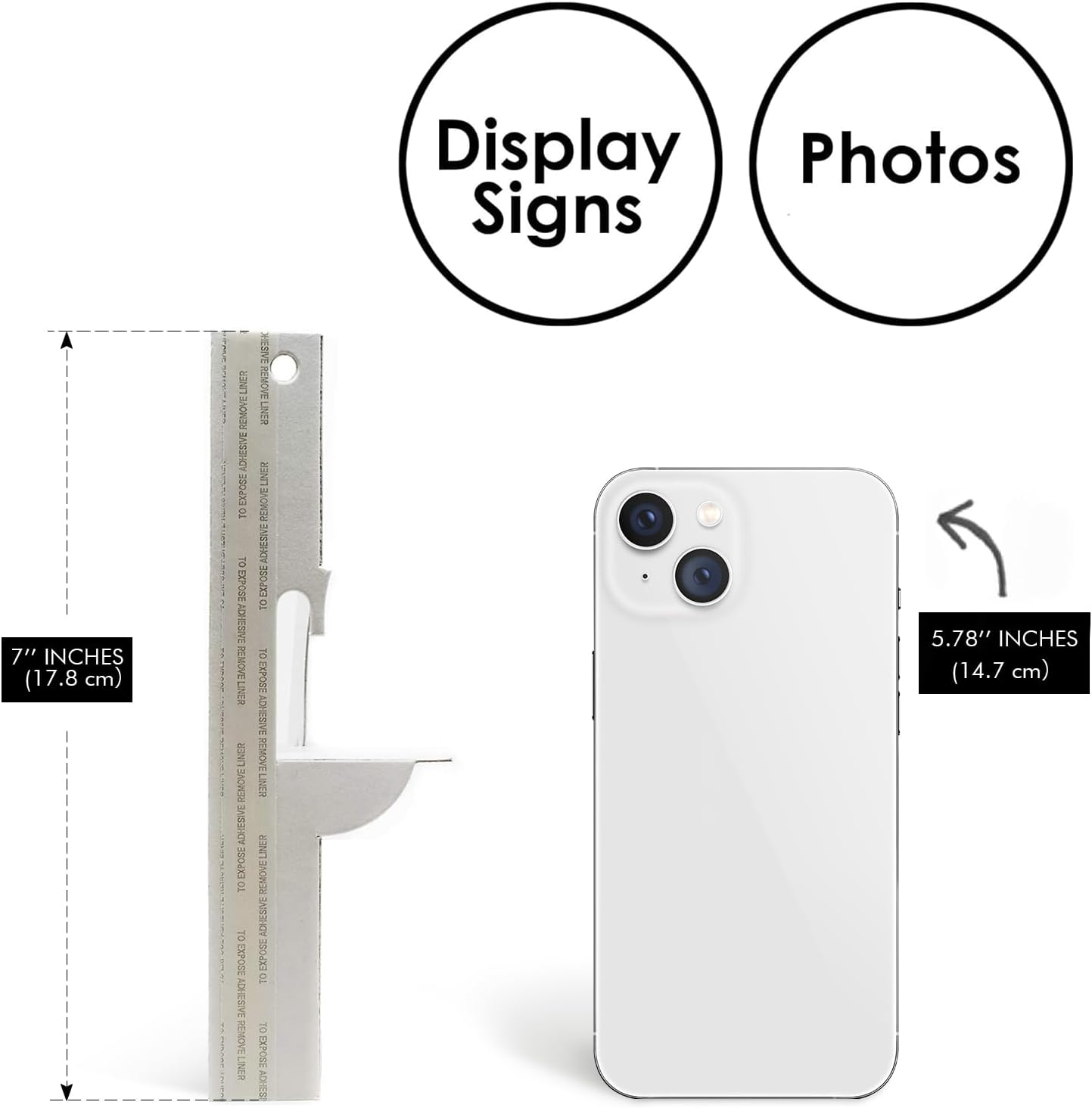 Golden State Art, 7 Inch Self Stick Easel Back, Cardboard Stand, Single Wing, Archival Quality, Display Posters Pictures Brochures, Easy and Fast Application (Pack of 50) White, Made in USA