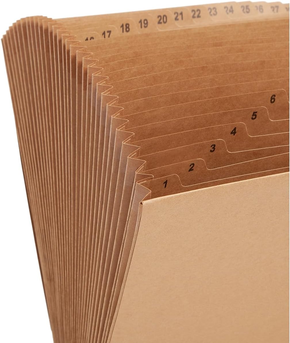 Smead Expanding File with Flap and Cord Closure, 31 Pockets, Daily (1-31), Letter Size, Kraft (70168) (Pack of 1)